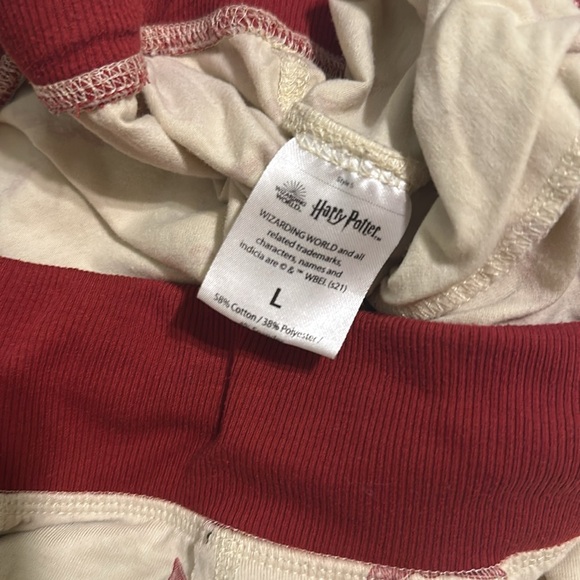 Wizarding World Harry Potter Women’s Lounge Pajama Pants Joggers Cream Red Large - Picture 9 of 10